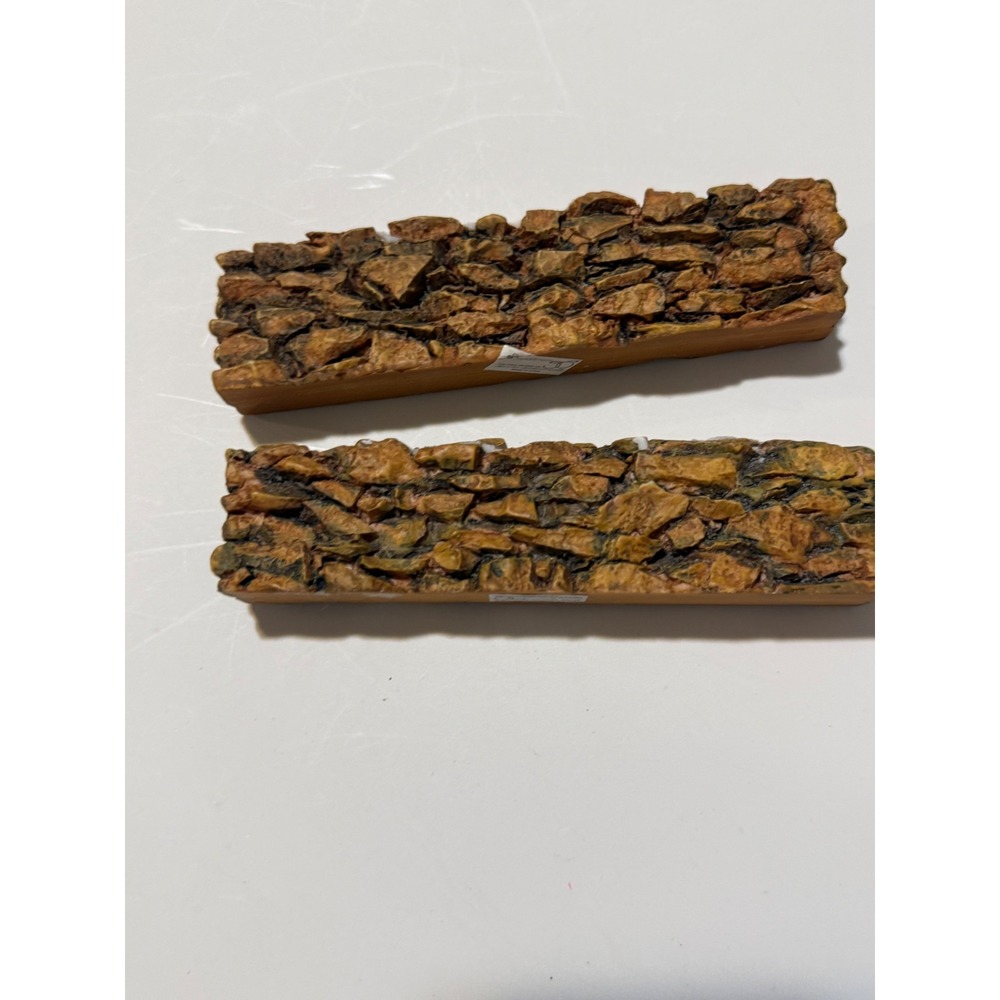Department 56 Village Accessories Cobblestone Retaining Walls Set of 2 Brown